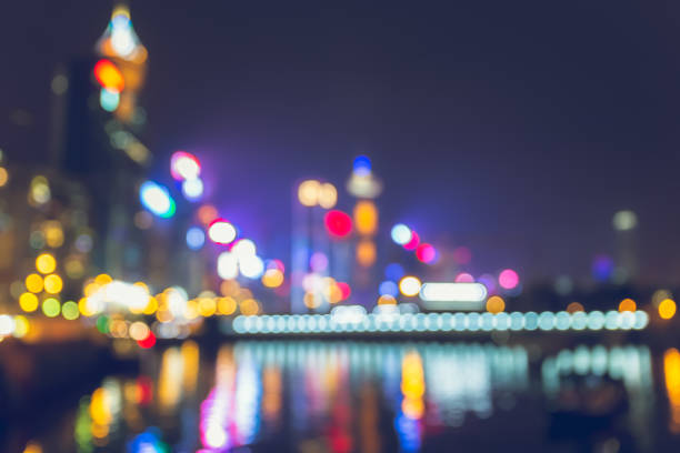 Light night city bokeh abstract background