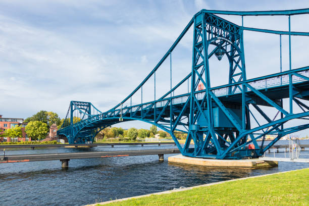 Kaiser Wilhelm Bridge at Wilhelmshaven, Lower Saxony, Germany, a swing bridge erected in 1907