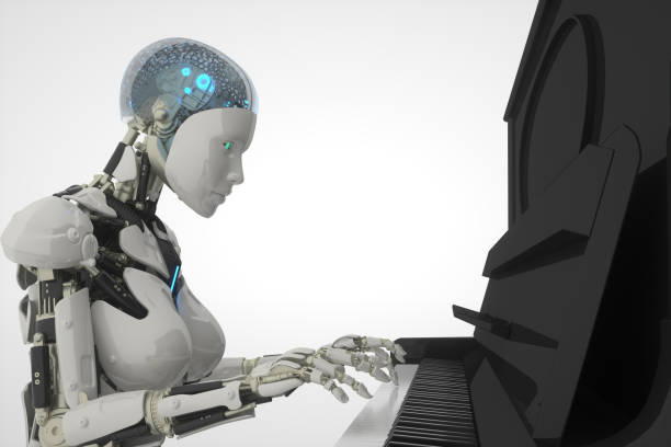 istock AI play piano on white 1151374647