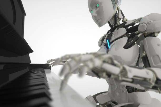 istock AI play piano on white 1151375984
