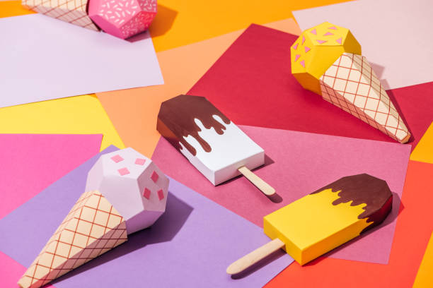 istock various handmade origami ice cream on multicolored paper 1151381953