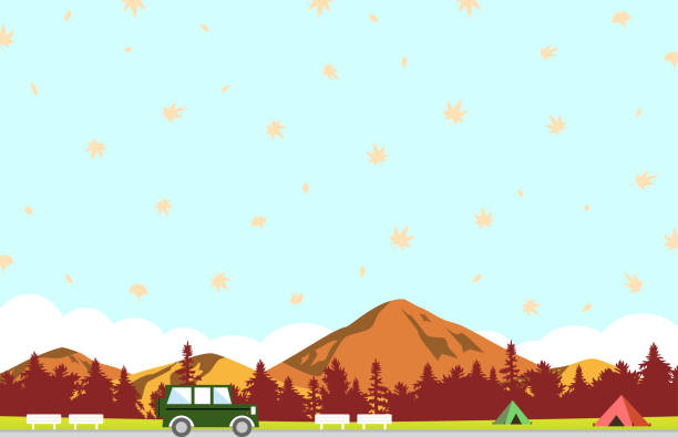 ilustrações de stock, clip art, desenhos animados e ícones de silhouette forest scenery background - drive