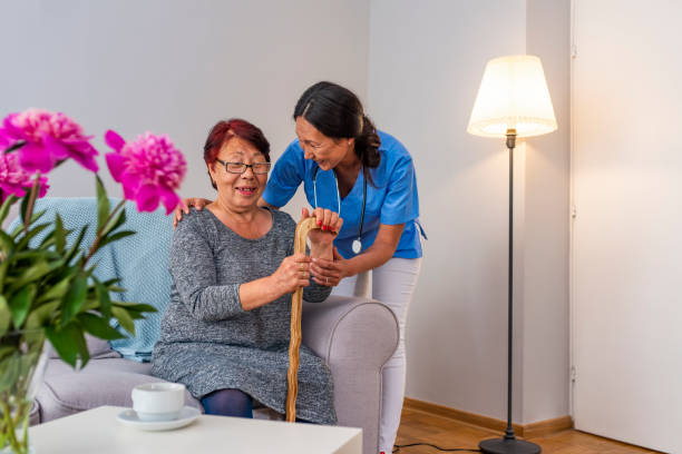 istock Older woman with a nurse 1151385169
