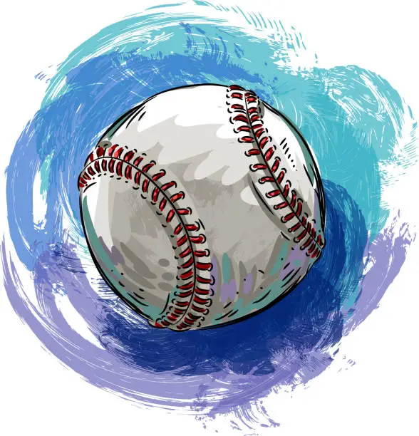 Vector illustration of Baseball Drawing