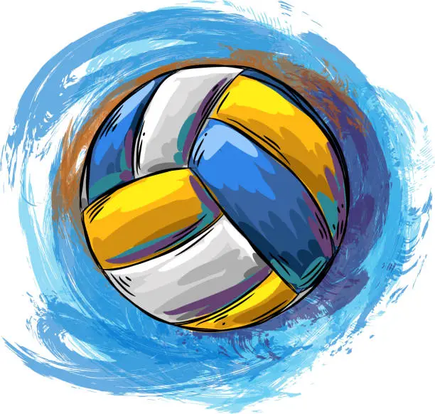 Vector illustration of Volleyball Drawing