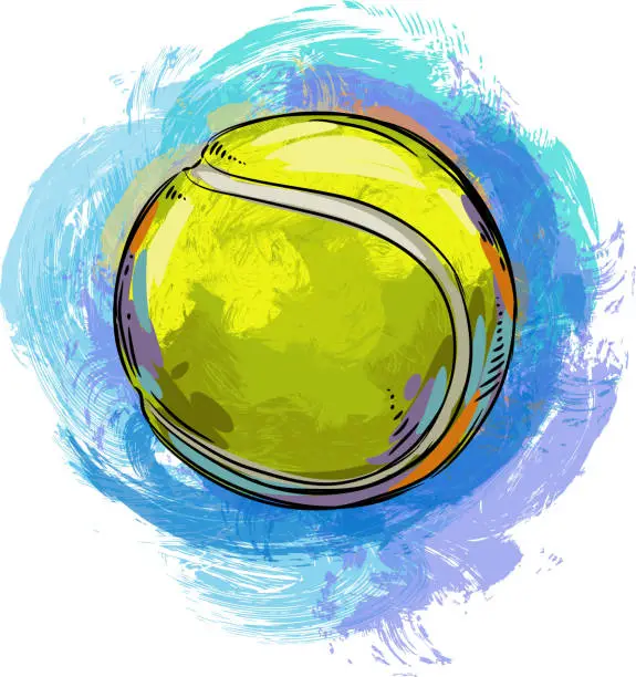 Vector illustration of Tennis ball Drawing