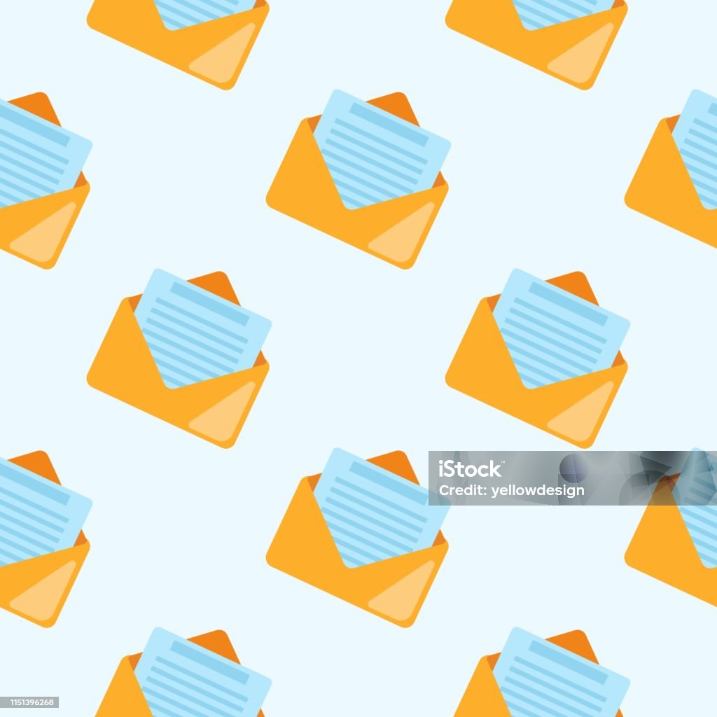 Sign Pattern In Mail Email Seamless Pattern Mail Symbol Wallpaper Business Backdrop Stock ...
