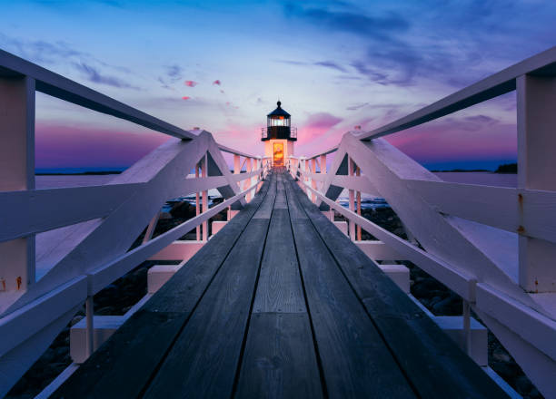 Marshall Point Lighthouse Marshall Point lighthouse lighthouse maine new england coastline stock pictures, royalty-free photos & images