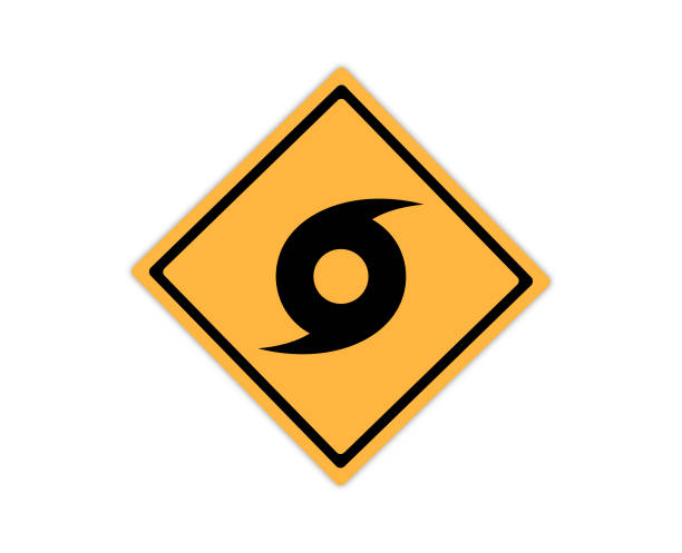 kasırga veya cyclone yol işareti sembolü - hurricane stock illustrations