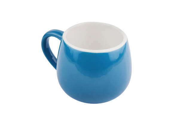 istock Single blue empty ceramic cup for drinks or other liquid products isolated on white background 1151400548