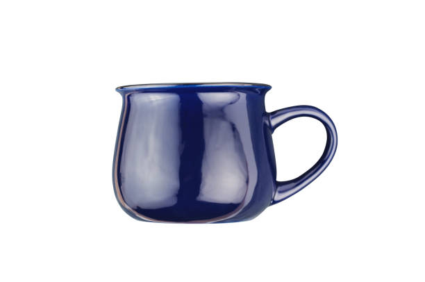 istock Single dark blue ceramic cup for drinks or other liquid products isolated on white background 1151400568