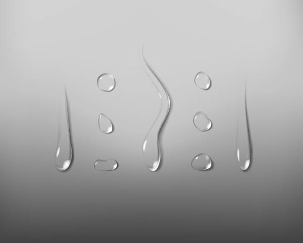 illustrations, cliparts, dessins animés et icônes de goutte d’eau transparente réaliste sur la lumière isolée. condensation de la pluie. - splashing water drop white background