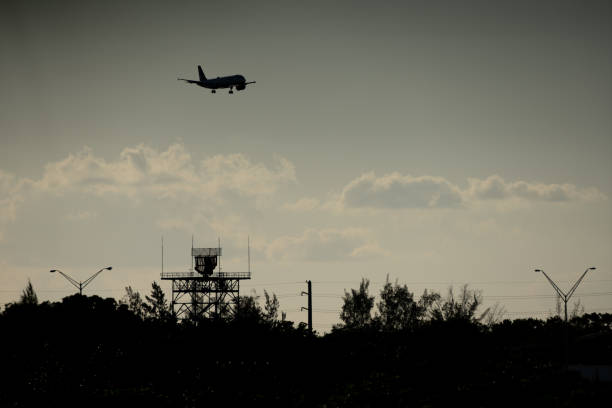 istock Airplane coming in for a landing arrival 1151402846