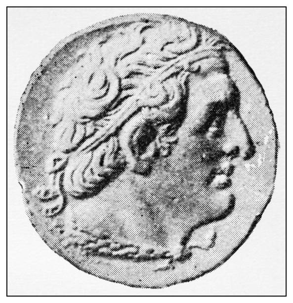 ilustrações de stock, clip art, desenhos animados e ícones de atlas of classical portraits - greek: coin of ptolemy i soter - ptolemy