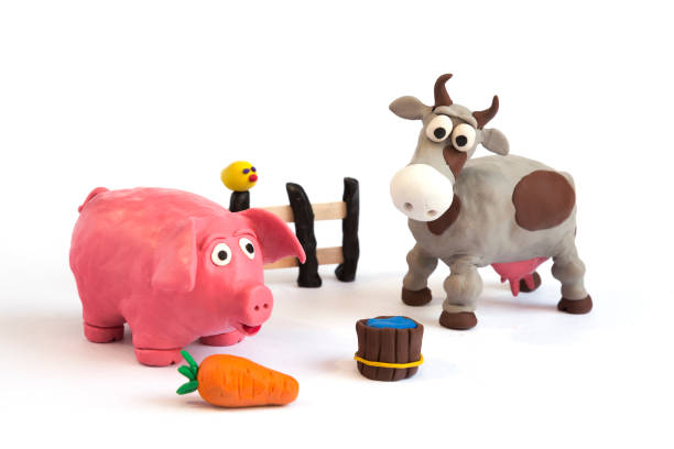 Different marzipan pigs as lucky charm