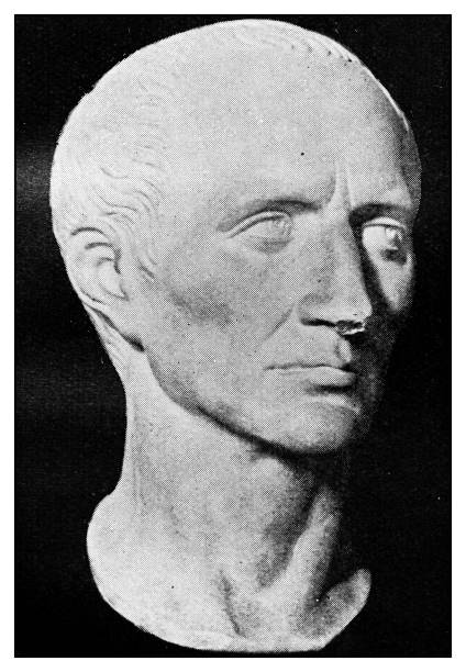Atlas of Classical Portraits - Roman: Statue of Julius Caesar Atlas of Classical Portraits - Roman: Statue of Julius Caesar julius caesar bust stock illustrations