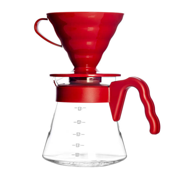 istock Glass carafe and Purover - funnel for brewing coffee. Alternative brewing. isolate 1151406459