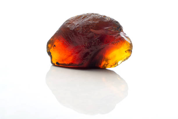 istock Red yellow amber stone piece 1151408060