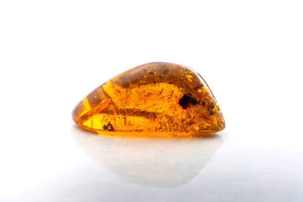 istock Red yellow amber stone piece 1151408082