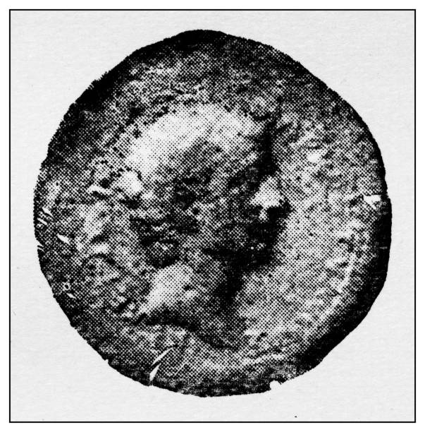 Atlas of Classical Portraits - Roman: Coin of Cicero Atlas of Classical Portraits - Roman: Coin of Cicero ancient coins of greece stock illustrations