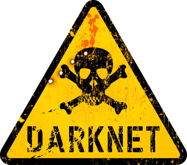 istock dark net, cyber crime warning sign,grungy style, vector illustration, ficitonal artwork 1151411167