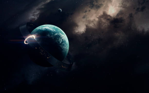 istock Simulation of sun. Science fiction space wallpaper, incredibly beautiful planets, galaxies, dark and cold beauty of endless universe. Elements of this image furnished by NASA 1151412583