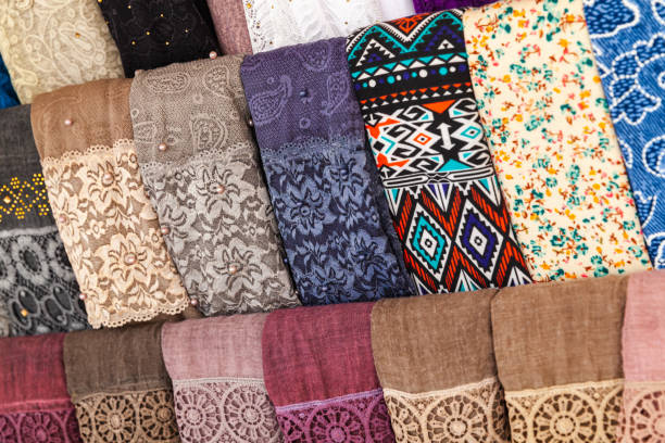 istock Assortment of colorful oriental shawls 1151415646