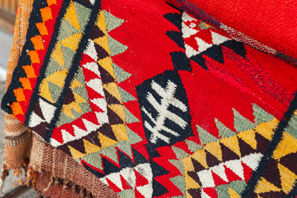 istock Woolen rug with oriental ornament 1151415649