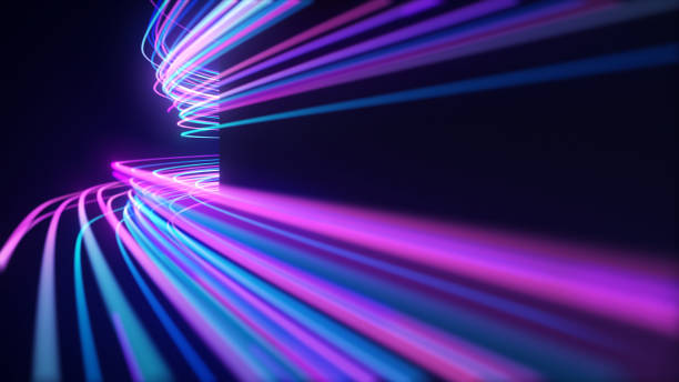 istock Abstract neon light streaks lines motion background 1151423579