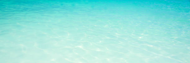 Turquoise translucent water sea panoramic background, travel concept