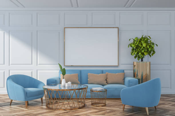 istock Living room design interior. White poster on wall. 1151424068