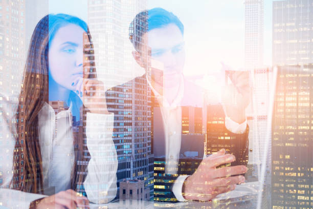 istock Business people in office, city 1151426577