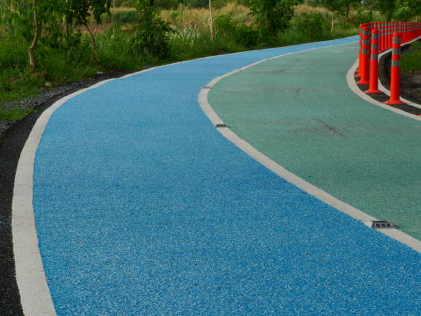 istock Blue walking track in the park 1151426833