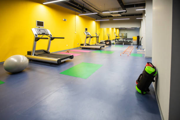 istock Treadmills in modern gym 1151429567