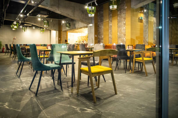 istock Interior of cafeteria on night 1151429942