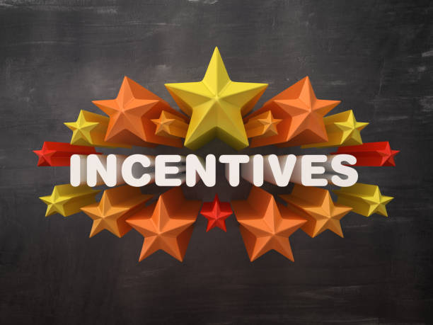 istock Colorful Stars with INCENTIVES Word on Chalkboard Background - 3D Rendering 1151432362