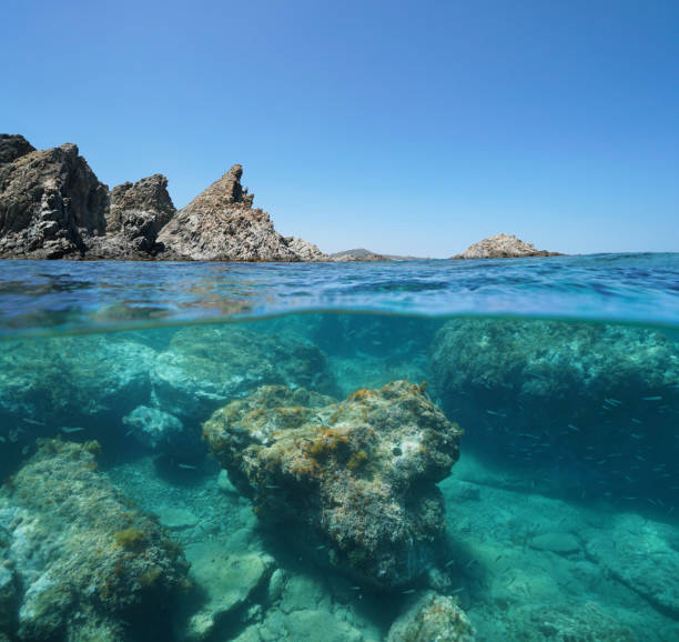 istock Rocky coast with rock underwater Mediterranean sea 1151432730