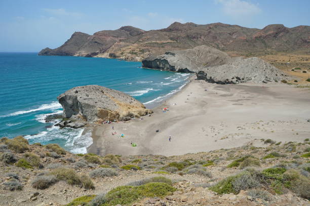 istock Sandy beach rock formation Playa de Monsul Spain 1151438290