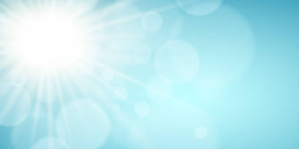 istock Sunny blue sky. The bright sun shines. Seasonal background. Glares bokeh. Lights bokeh. Vector illustration EPS 10 1151444212
