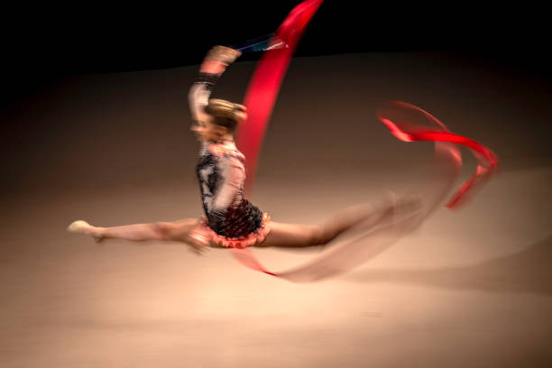 istock Rhytmic gymnast in blurred motion 1151449486