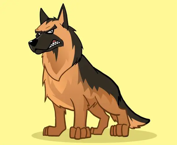 Vector illustration of German Shepherd Dog