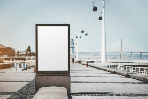 Empty poster mockup on the quayside