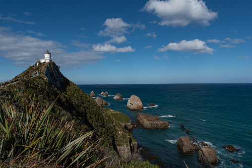 Nuggert point lighthouse New Zealand