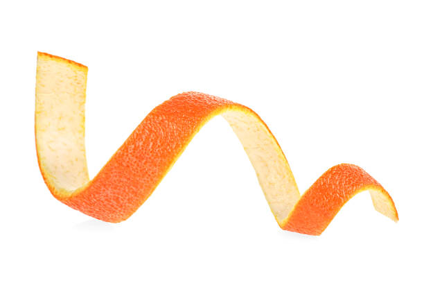 istock Peel of fresh orange fruit on a white background 1151460243