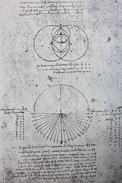 ilustrações, clipart, desenhos animados e ícones de manuscritos de leonardo da vinci. código a folio 18 recto - pencil symbol close up vertical