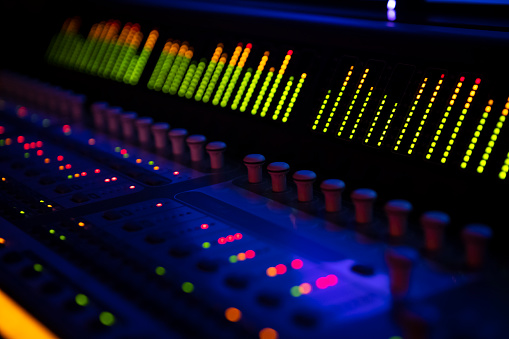 Dark view of new digital sound mixer