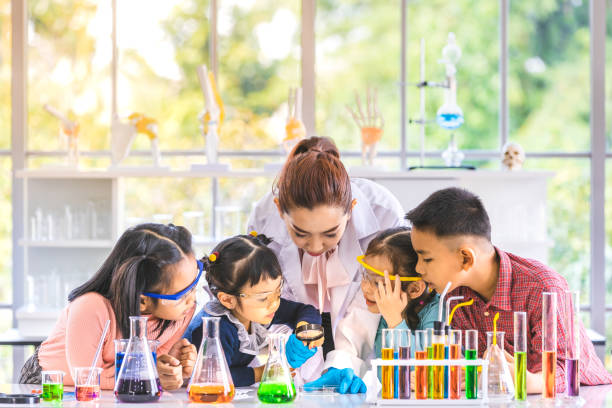 istock Teacher use magnifying glass to look through. 1151464744