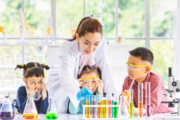 istock Teacher and students, smoke float out from blow. 1151466659