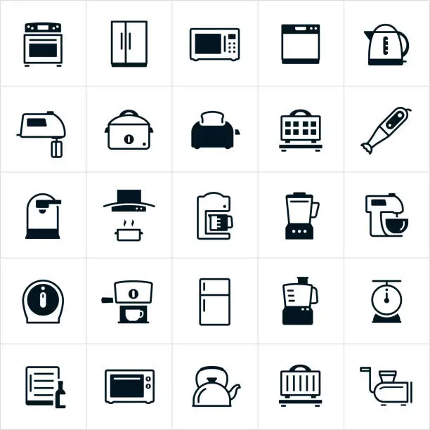 Vector illustration of Kitchen Appliances Icons