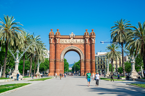 Arc de Triomphe Barcelona Triumph Arch, Spain - May 18, 2018.